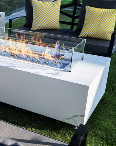 CARRARA Marble Porcelain | Fire Table