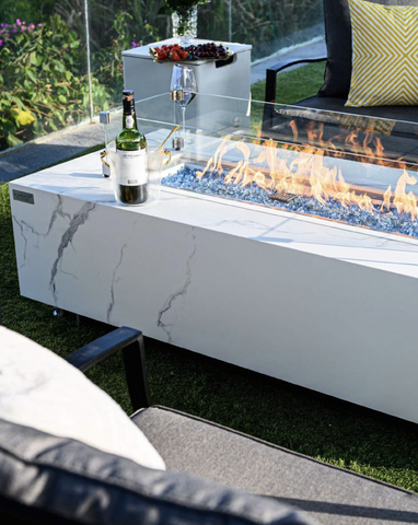 CARRARA Marble Porcelain | Fire Table
